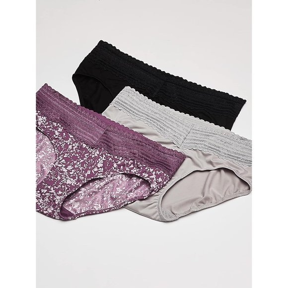 Women's Blissful Benefits No Muffin Hipster Panties 3 Pack - Picture 2 of 4